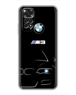 Чехол для Xiaomi Redmi Note 11 / 11s с картинкой «Минималистичный принт BMW M3»