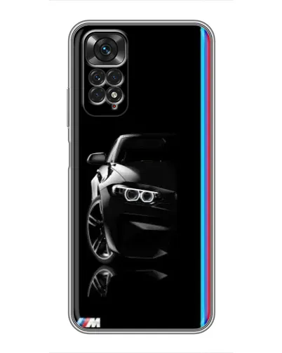 Чехол для Xiaomi Redmi Note 11 / 11s с картинкой «Силуэт BMW в темноте»