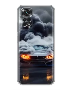 Чехол для Xiaomi Redmi Note 11 / 11s с картинкой «BMW в дыму»