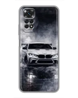 Чехол для Xiaomi Redmi Note 11 / 11s с картинкой «BMW сквозь туман»