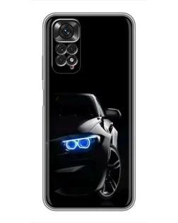 Чехол для Xiaomi Redmi Note 11 / 11s с картинкой «BMW — ночной взгляд»
