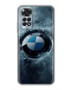 Чехол для Xiaomi Redmi Note 11 / 11s с картинкой «Логотип BMW — лед»