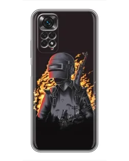 Чохол для Xiaomi Redmi Note 11 / 11s з картинкою «PUBG — вогняний силует»