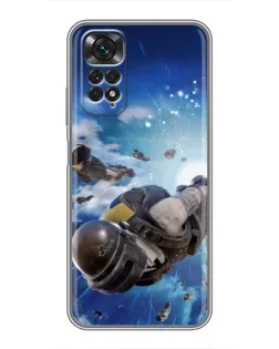Чохол для Xiaomi Redmi Note 11 / 11s з картинкою «Десант PUBG — стрибок»