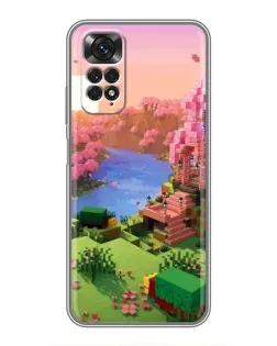 Чохол для Xiaomi Redmi Note 11 / 11s з картинкою «Рожеве дерево Minecraft»