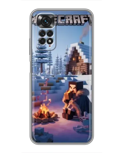 Чохол для Xiaomi Redmi Note 11 / 11s з картинкою «Зимовий Minecraft»