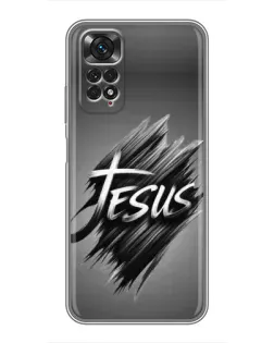 Чехол для Xiaomi Redmi Note 11 / 11s с картинкой «Надпись Jesus Graffiti»