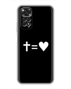 Чехол для Xiaomi Redmi Note 11 / 11s с картинкой «Крест и Сердце»