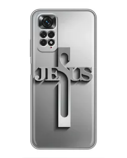 Чохол для Xiaomi Redmi Note 11 / 11s з картинкою «Металевий хрест Jesus»