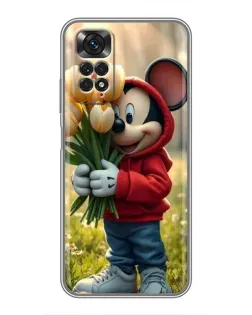 Чохол для Xiaomi Redmi Note 11 / 11s з картинкою «Міккі з тюльпанами» Чохол для Xiaomi Redmi Note 11 / 11s з картинкою «Міккі з тюльпанами»