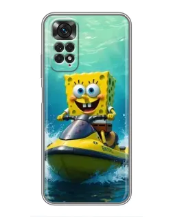 Чохол для Xiaomi Redmi Note 11 / 11s з картинкою «Спанч Боб на гідроциклі»