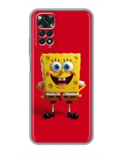 Чохол для Xiaomi Redmi Note 11 / 11s з картинкою «Спанч Боб на червоному»