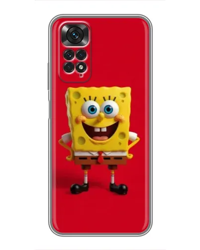 Чохол для Xiaomi Redmi Note 11 / 11s з картинкою «Спанч Боб на червоному»