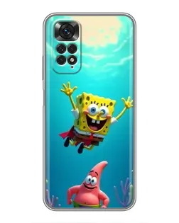 Чехол для Xiaomi Redmi Note 11 / 11s с картинкой «Спанч Боб под водой»