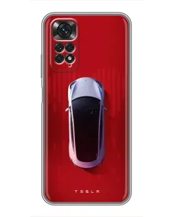 Чехол для Xiaomi Redmi Note 11 / 11s с картинкой «Tesla Top View»