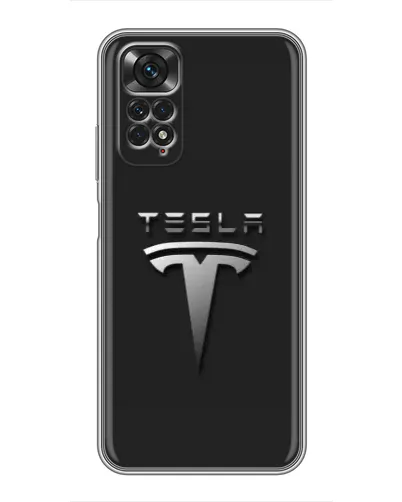 Чехол для Xiaomi Redmi Note 11 / 11s с картинкой «Стальной логотип Tesla» Чехол для Xiaomi Redmi Note 11 / 11s с картинкой «Стальной логотип Tesla»