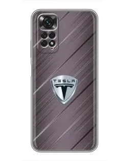 Чехол для Xiaomi Redmi Note 11 / 11s с картинкой «Металлическая текстура Tesla»