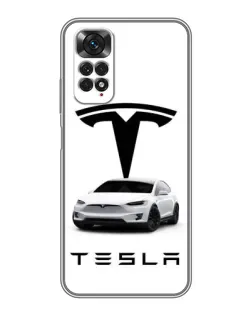 Чехол для Xiaomi Redmi Note 11 / 11s с картинкой «Tesla White Style»
