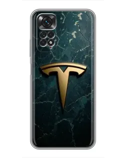 Чехол для Xiaomi Redmi Note 11 / 11s с картинкой «Мраморная Tesla Gold»