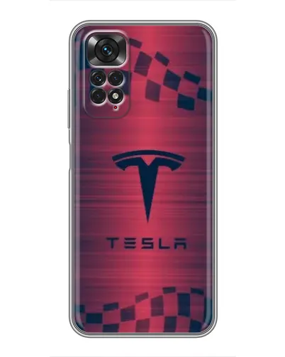 Чехол для Xiaomi Redmi Note 11 / 11s с картинкой «Тесла красный карбон» Чехол для Xiaomi Redmi Note 11 / 11s с картинкой «Тесла красный карбон»