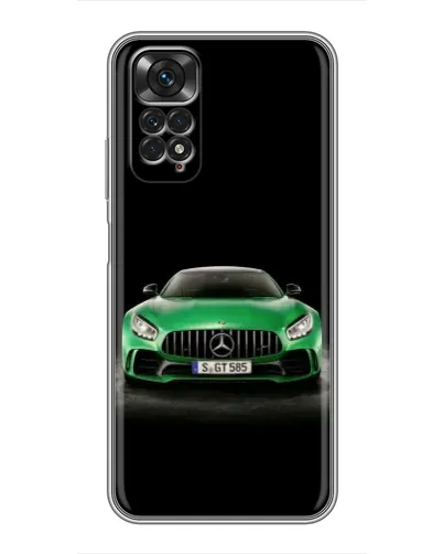Чехол для Xiaomi Redmi Note 11 / 11s с картинкой «Mercedes — неоновый лого»