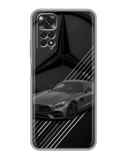 Чехол для Xiaomi Redmi Note 11 / 11s с картинкой «Mercedes AMG — графика»