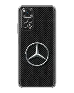 Чехол для Xiaomi Redmi Note 11 / 11s с картинкой «Карбоновый Mercedes стиль»