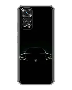 Чехол для Xiaomi Redmi Note 11 / 11s с картинкой «Mercedes — силуэт авто»