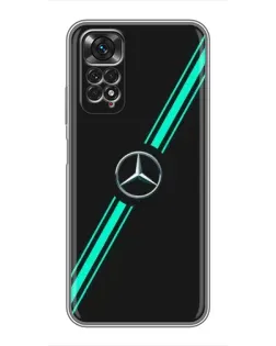 Чехол для Xiaomi Redmi Note 11 / 11s с картинкой «Спортивные линии Mercedes»