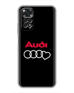 Чехол для Xiaomi Redmi Note 11 / 11s с картинкой «Логотип Audi Heart»