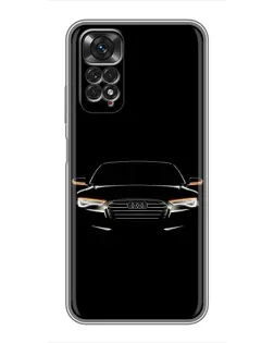 Чехол для Xiaomi Redmi Note 11 / 11s с картинкой «Audi — ночной контур»