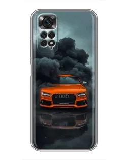 Чехол для Xiaomi Redmi Note 11 / 11s с картинкой «Audi в облаках дыма»