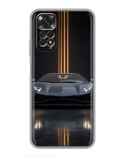 Чехол для Xiaomi Redmi Note 11 / 11s с картинкой «Lamborghini золотые линии»