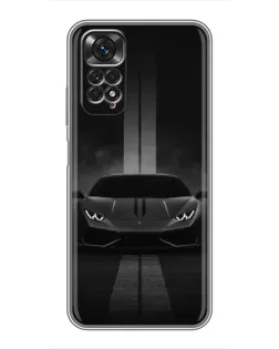 Чехол для Xiaomi Redmi Note 11 / 11s с картинкой «Lamborghini симметрия дорог»