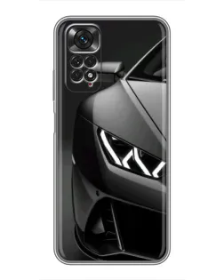 Чехол для Xiaomi Redmi Note 11 / 11s с картинкой «Lamborghini фары детализация»
