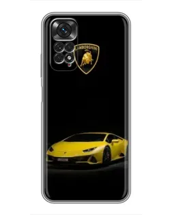 Чехол для Xiaomi Redmi Note 11 / 11s с картинкой «Lamborghini желтый акцент»