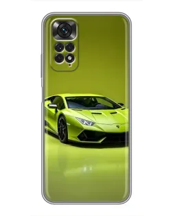 Чехол для Xiaomi Redmi Note 11 / 11s с картинкой «Салатовый Lamborghini Huracan»