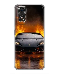 Чехол для Xiaomi Redmi Note 11 / 11s с картинкой «Lamborghini в огне»