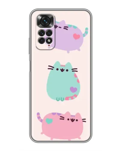 Чохол для Xiaomi Redmi Note 11 / 11s з картинкою «Pusheen тріо» Чохол для Xiaomi Redmi Note 11 / 11s з картинкою «Pusheen тріо»