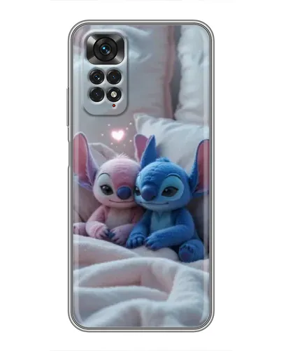 Чехол для Xiaomi Redmi Note 11 / 11s с картинкой «Плюшевые Стич Ангел»