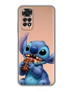 Чехол для Xiaomi Redmi Note 11 / 11s с картинкой «Стич ест шоколад»