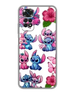 Чехол для Xiaomi Redmi Note 11 / 11s с картинкой «Стикеры Stitch и Angel»