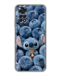 Чехол для Xiaomi Redmi Note 11 / 11s с картинкой «Стич и голубика»