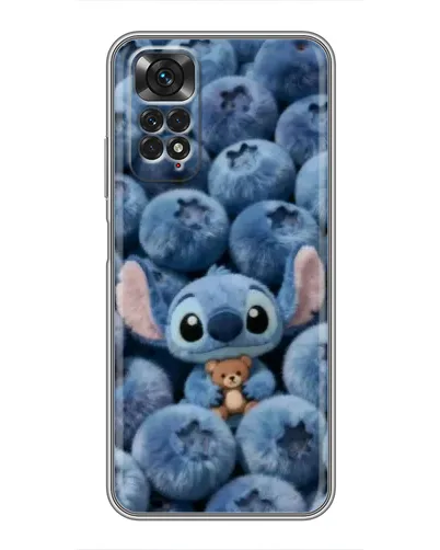 Чехол для Xiaomi Redmi Note 11 / 11s с картинкой «Стич и голубика»