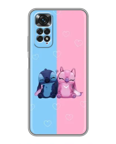 Чехол для Xiaomi Redmi Note 11 / 11s с картинкой «Stitch и Angel Love»