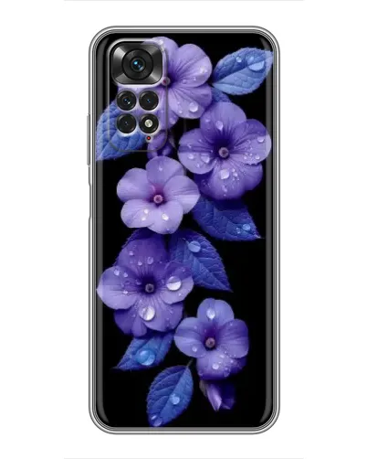 Чохол для Xiaomi Redmi Note 11 / 11s з картинкою «Фіолетові квіти з росою»