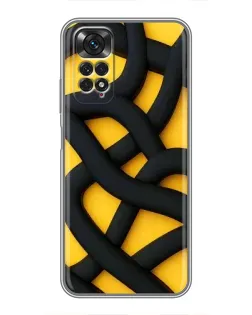 Чохол для Xiaomi Redmi Note 11 / 11s з картинкою «Чорне жовте переплетення»