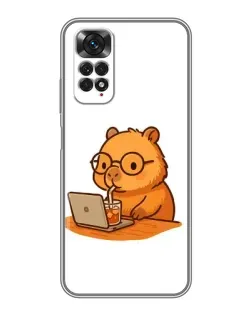 Чохол для Xiaomi Redmi Note 11 / 11s з картинкою «Капібара з ноутбуком»