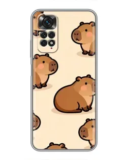 Чохол для Xiaomi Redmi Note 11 / 11s з картинкою «Паттерн милих капібар»