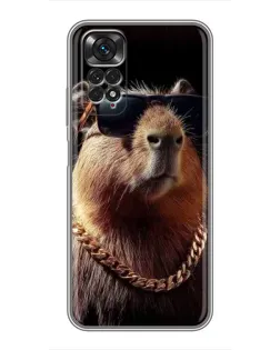 Чохол для Xiaomi Redmi Note 11 / 11s з картинкою «Капібара золотий ланцюг»